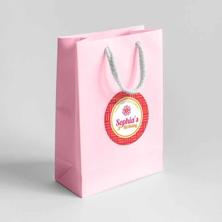 Bright Daisy Birthday Favor Labels