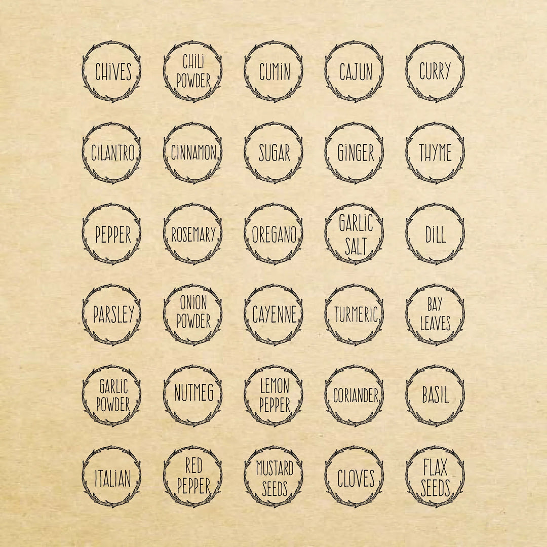 Brown Paper Spice Labels
