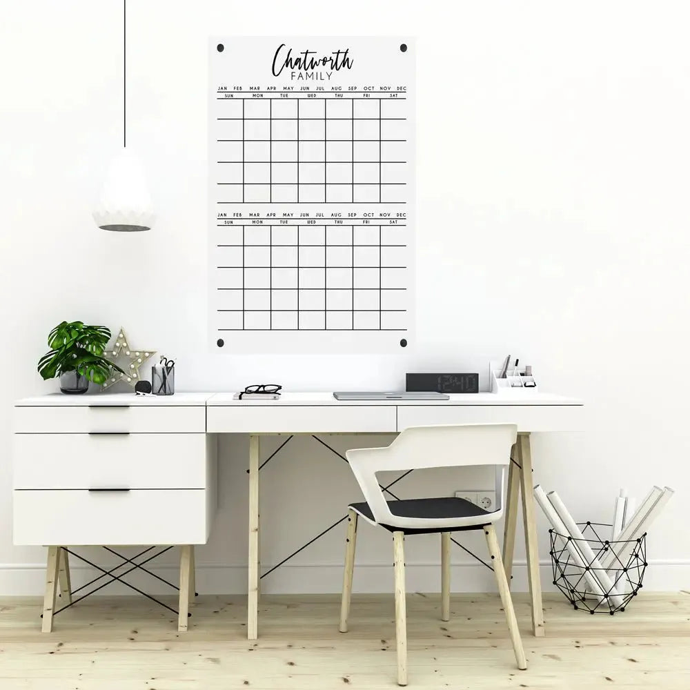 Brush Two Month Acrylic Wall Calendar - iCustomLabel