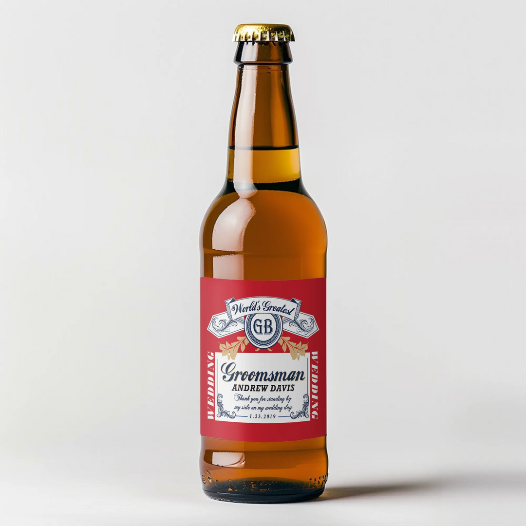 Budweiser Groomsman Beer Label - iCustomLabel