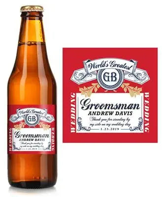 Budweiser Groomsman Beer Label - iCustomLabel