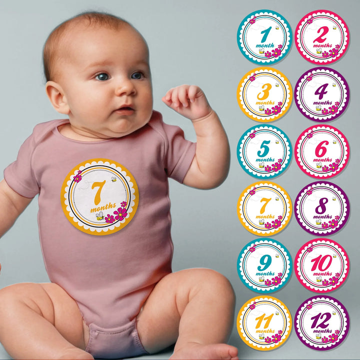 Bumble Bee Baby Month Stickers - iCustomLabel