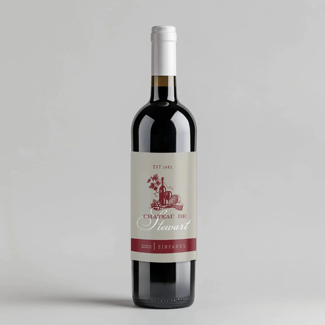 Burgundy Chateau Wine Label - iCustomLabel