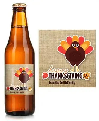 Burlap Turkey Beer Label - iCustomLabel