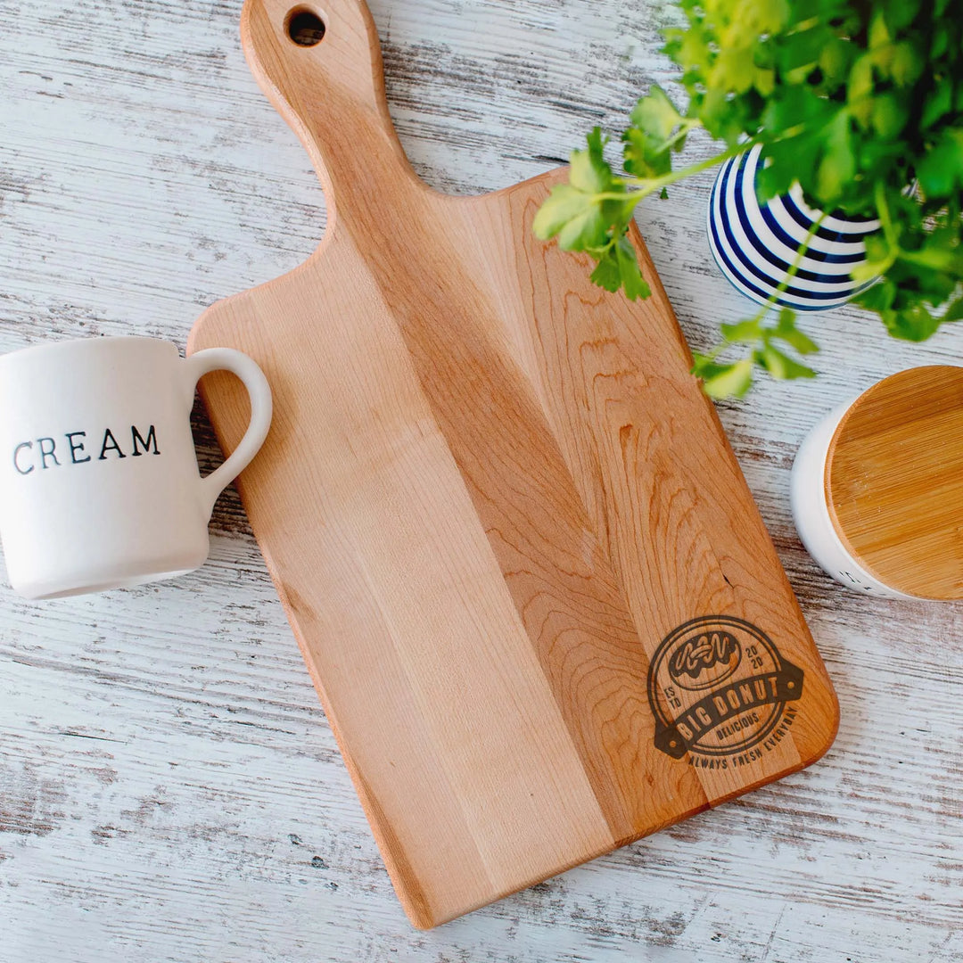 Business Corner Logo Handle Cutting Board - iCustomLabel