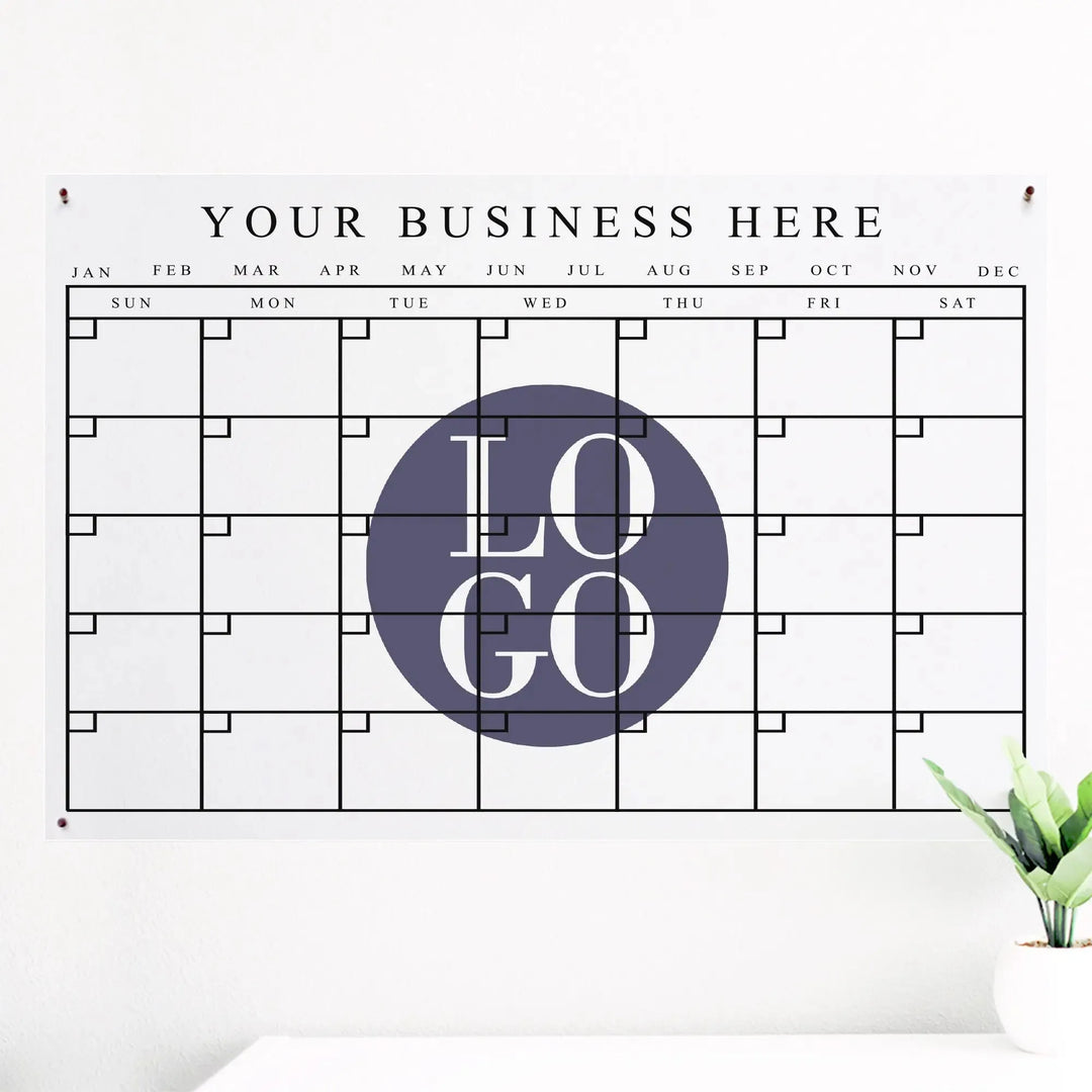 Business Logo Acrylic Wall Calendar - iCustomLabel