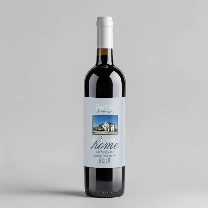Calm Blue Broker Wine Label - iCustomLabel