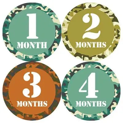 Camo Baby Month Stickers - iCustomLabel