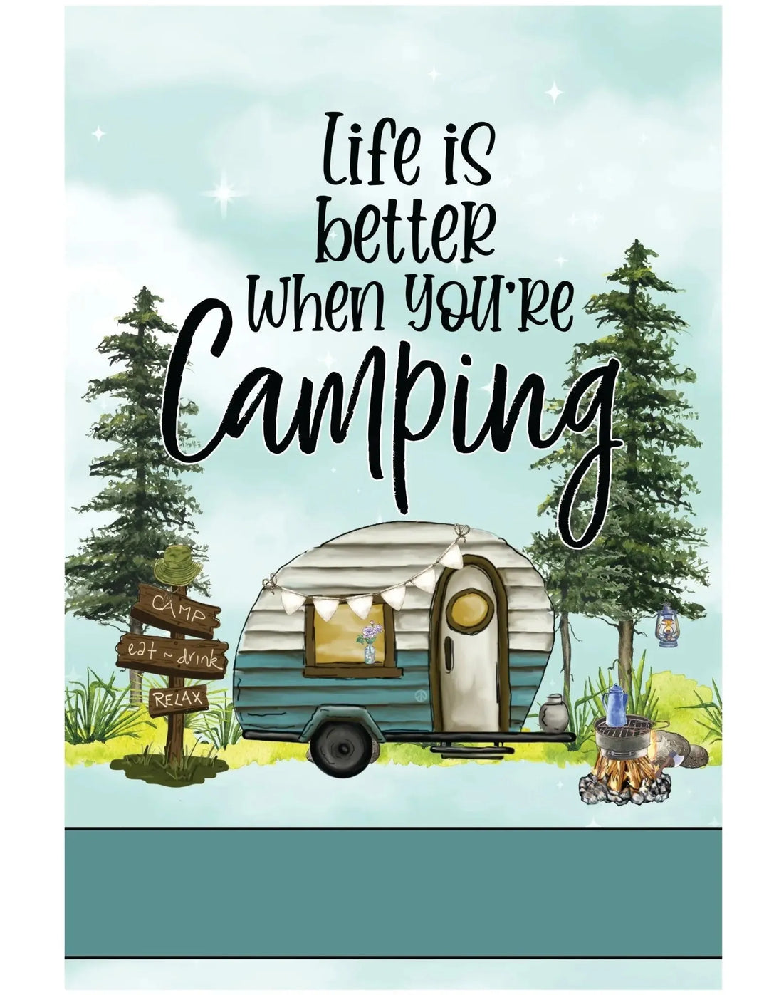 Camping Metal Garden Flag - iCustomLabel