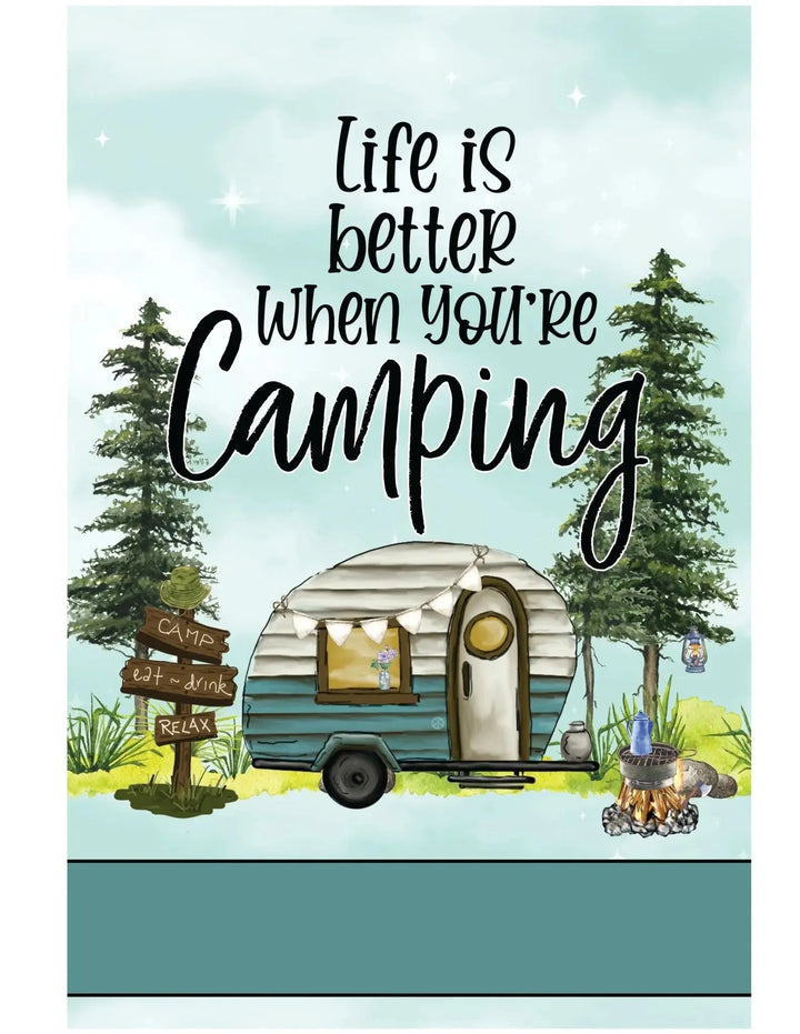 Camping Metal Garden Flag - iCustomLabel