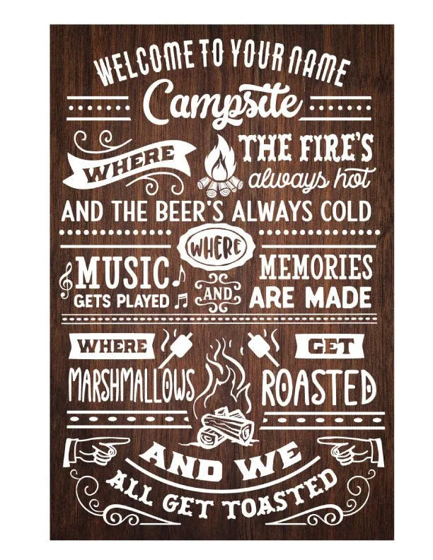 Campsite Rules Metal Sign - iCustomLabel
