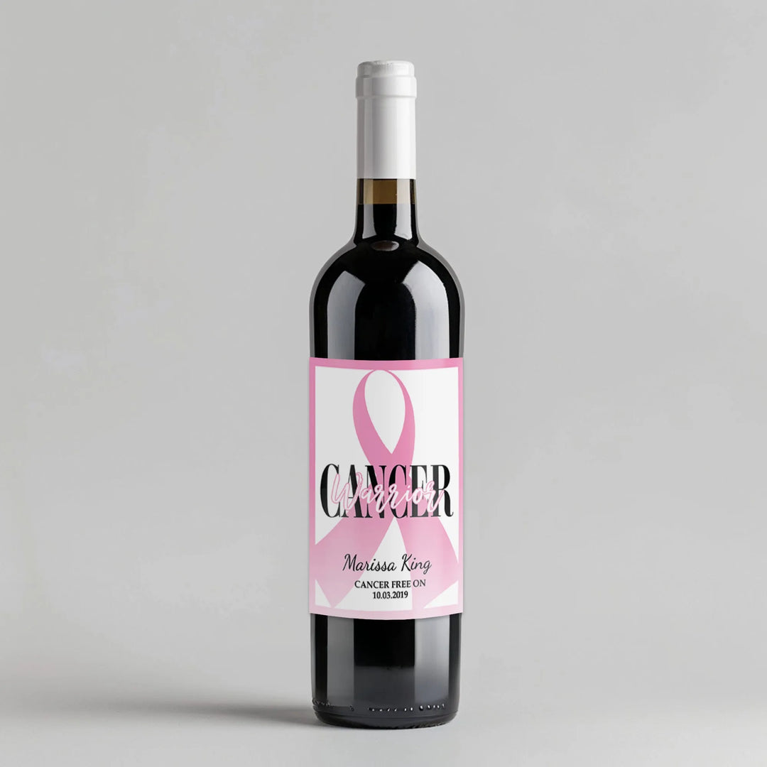 Cancer Warrior Wine Label - iCustomLabel