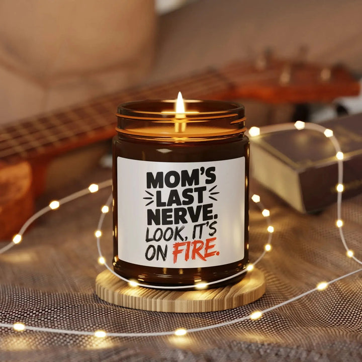 Candle, Funny Mom Gift for Mother's Day, Soy Mom's Last Nerve Amber Jar, Scented Candle, Gift for Her, Hand-Poured Candle, Mom Birthday - iCustomLabel