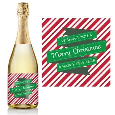 Candy Cane Champagne Label - iCustomLabel