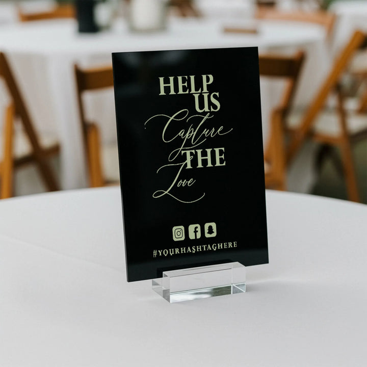 Capture The Love Wedding Table Sign - iCustomLabel