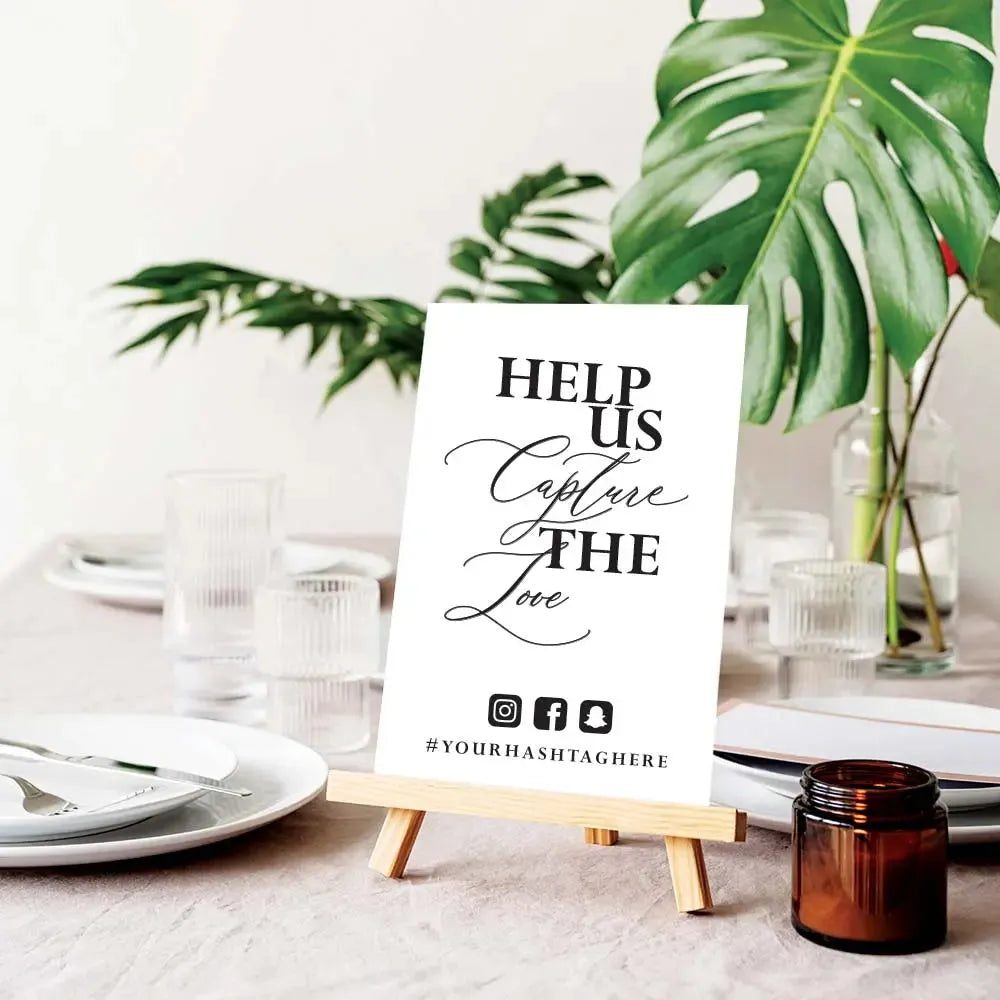 Capture The Love Wedding Table Sign - iCustomLabel