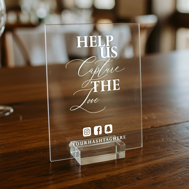 Capture The Love Wedding Table Sign - iCustomLabel