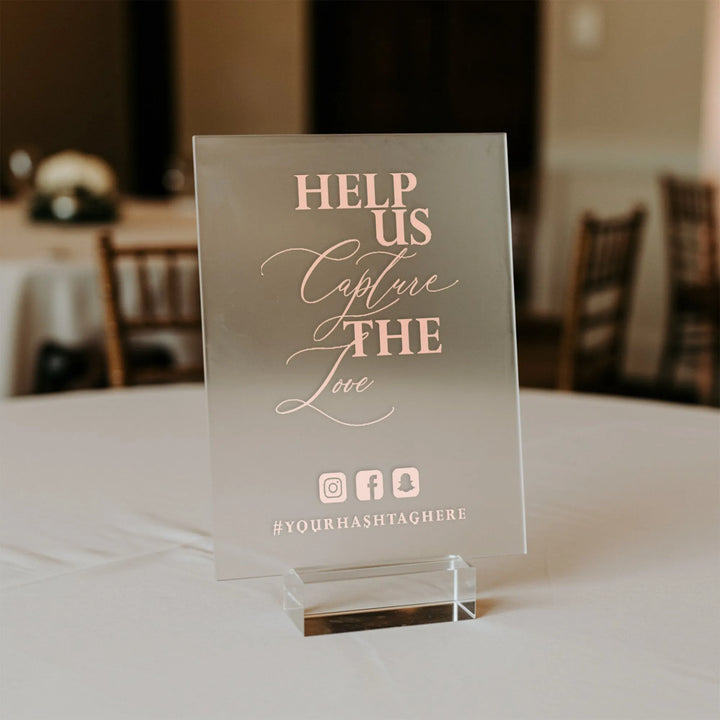 Capture The Love Wedding Table Sign - iCustomLabel