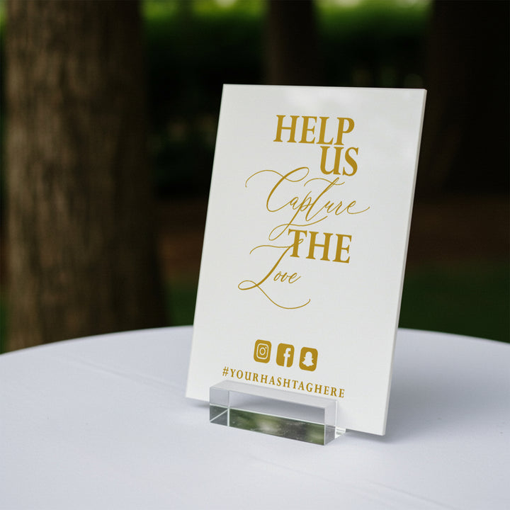 Capture The Love Wedding Table Sign - iCustomLabel