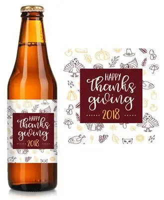 Cartoon Thanksgiving Beer Label - iCustomLabel