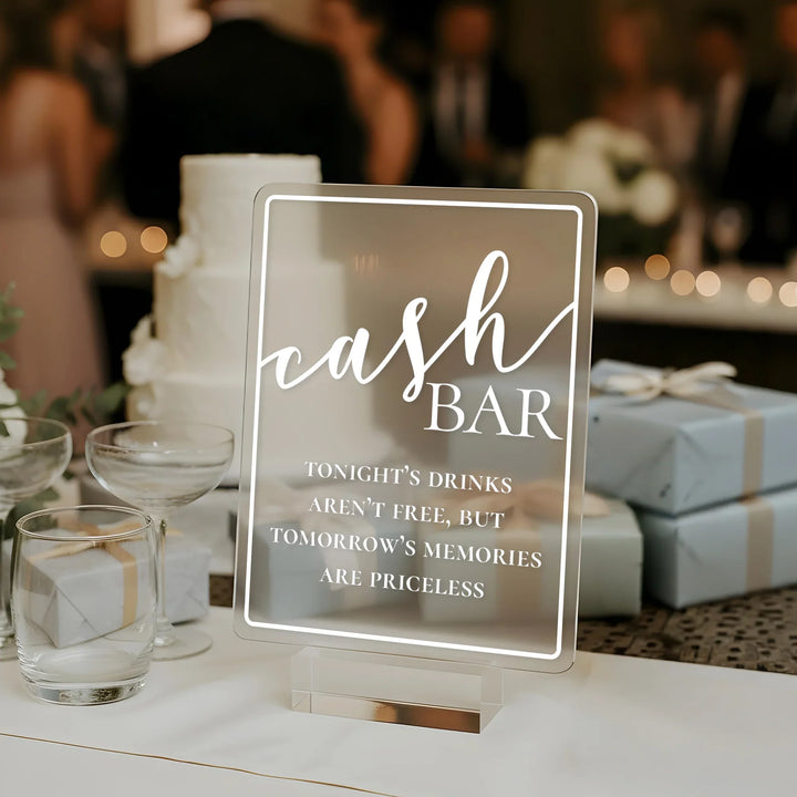 Cash Bar Table Sign