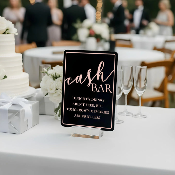 Cash Bar Table Sign