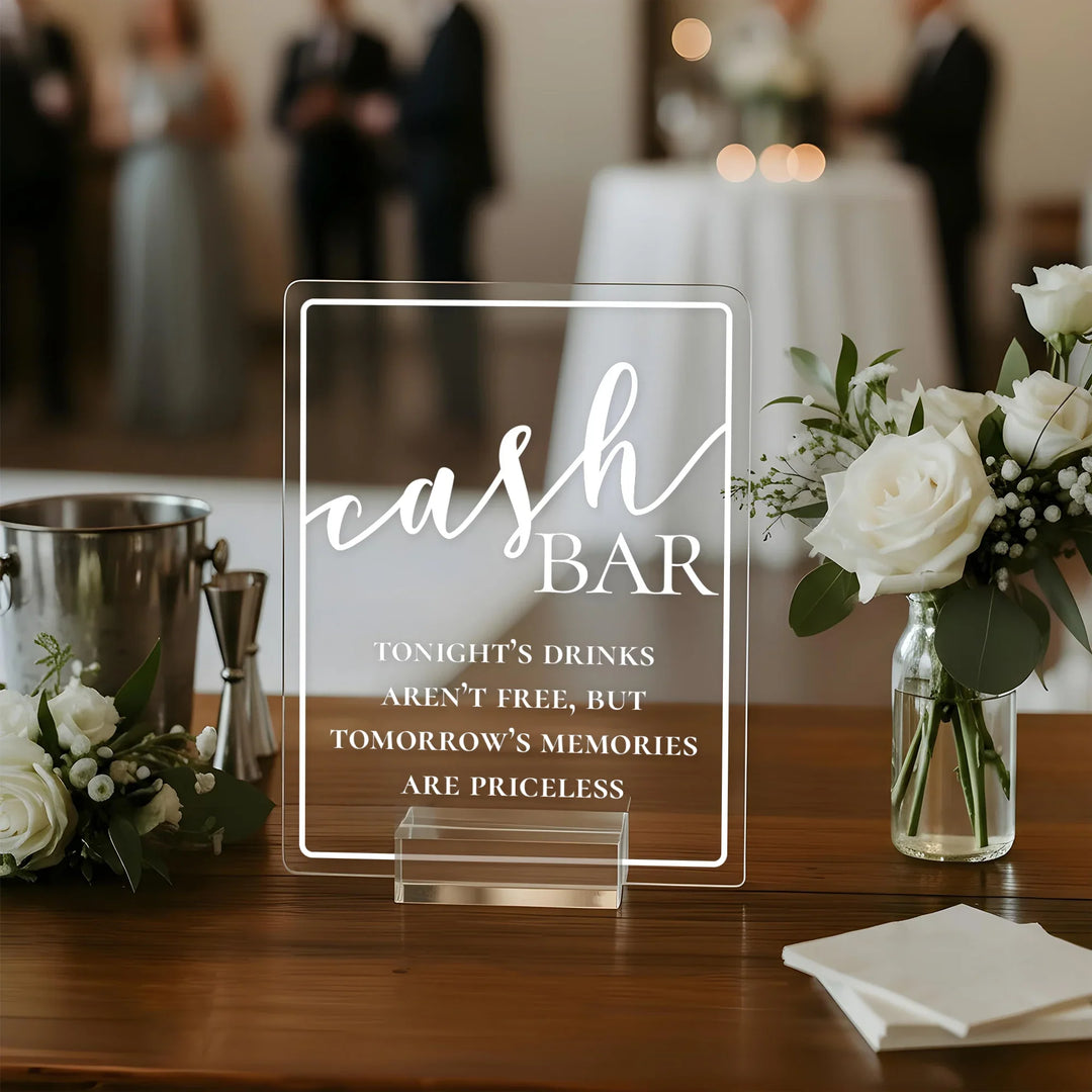 Cash Bar Table Sign