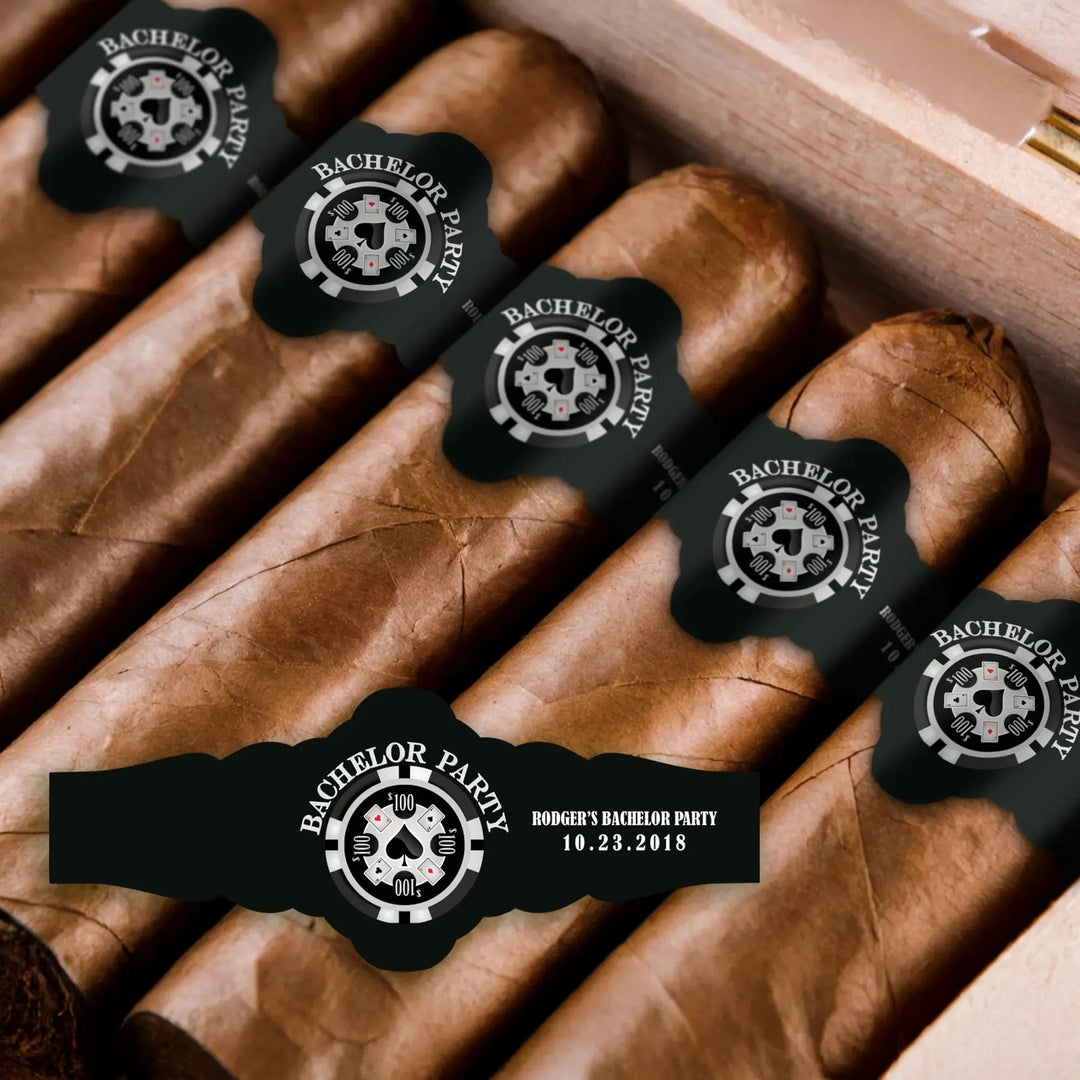 Casino Bachelor Party Cigar Bands - iCustomLabel