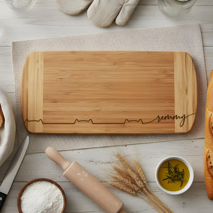 Cat Name Bamboo Cutting Board
