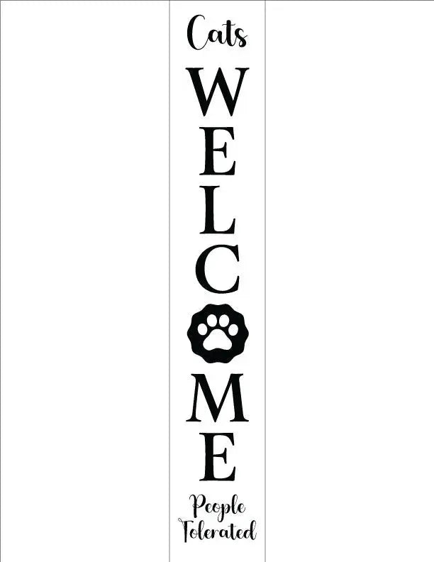 Cat Outline Welcome Sign - iCustomLabel