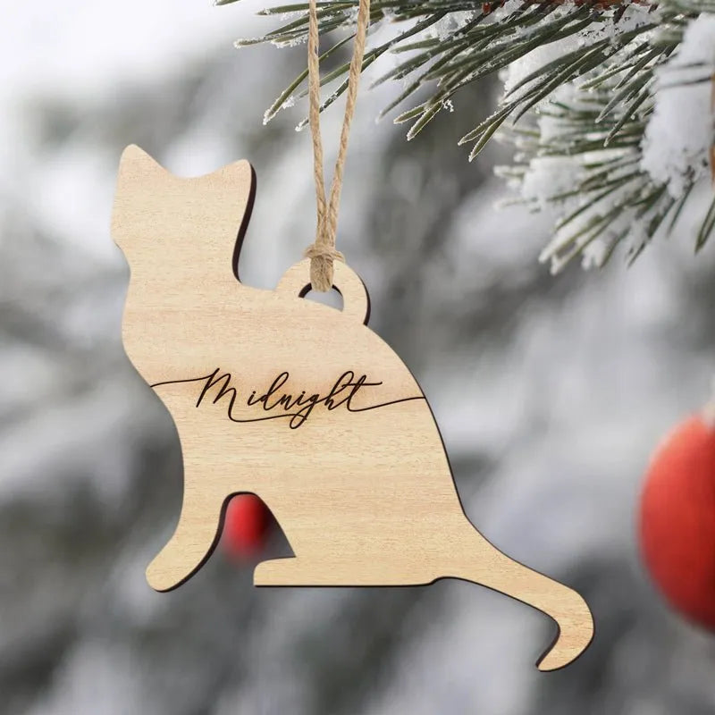 Cat silhouette Christmas Ornament - iCustomLabel