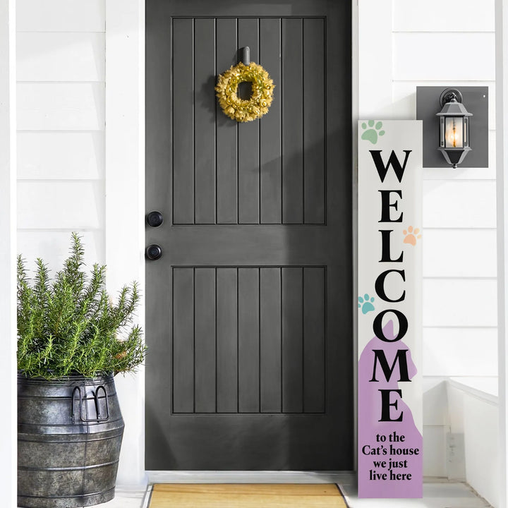 Cats Make A Home Porch Leaner Welcome Sign - iCustomLabel