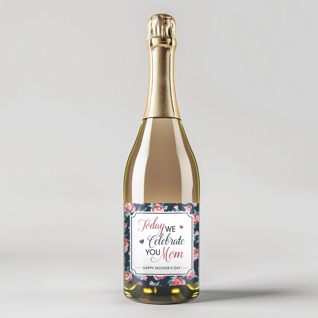 Celebrate Mom Champagne Label - iCustomLabel