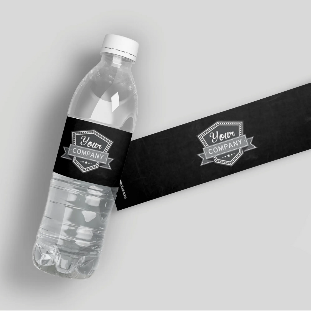 Chalkboard Business Water Bottle Labels - iCustomLabel