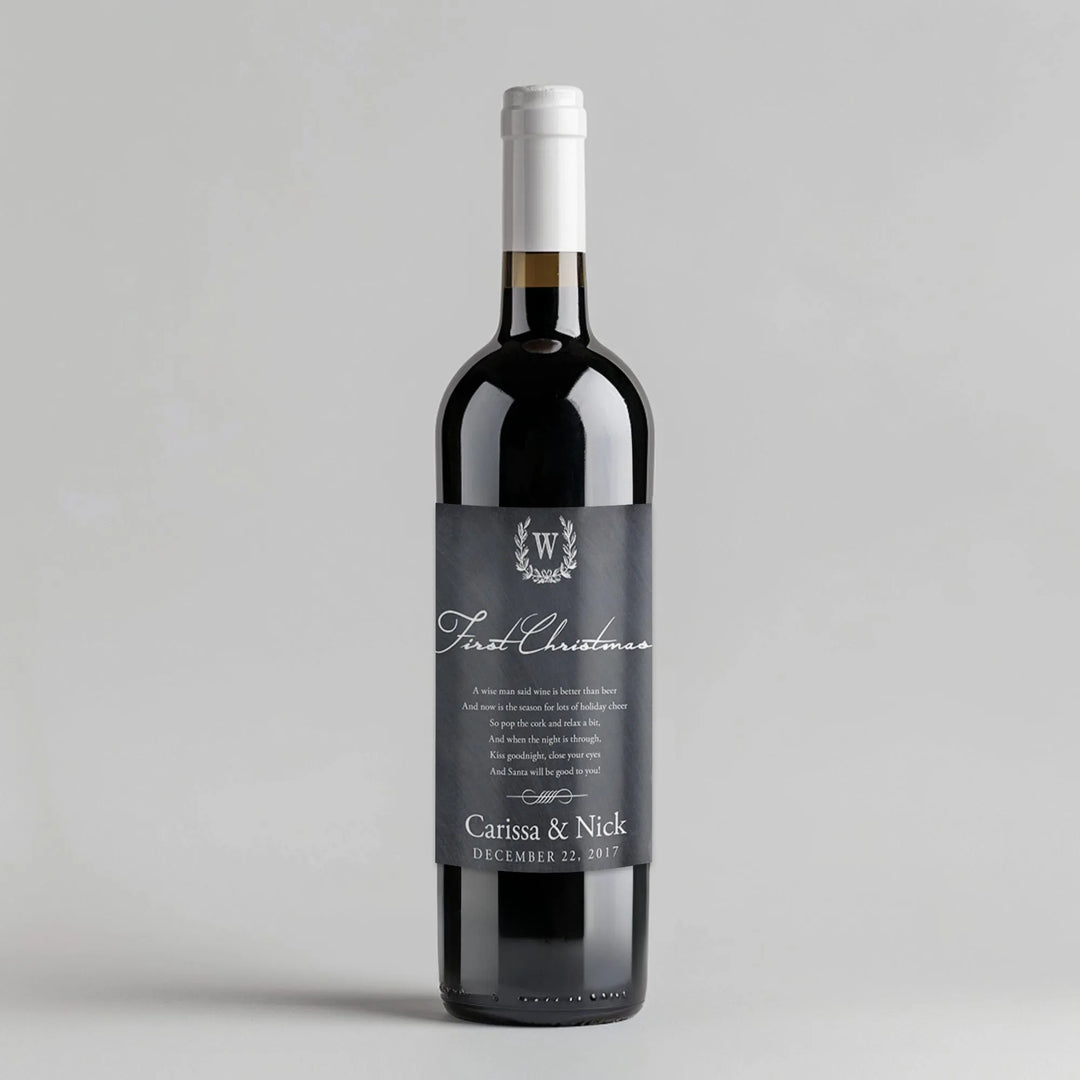 Chalkboard Christmas Milestone Wine Label - iCustomLabel