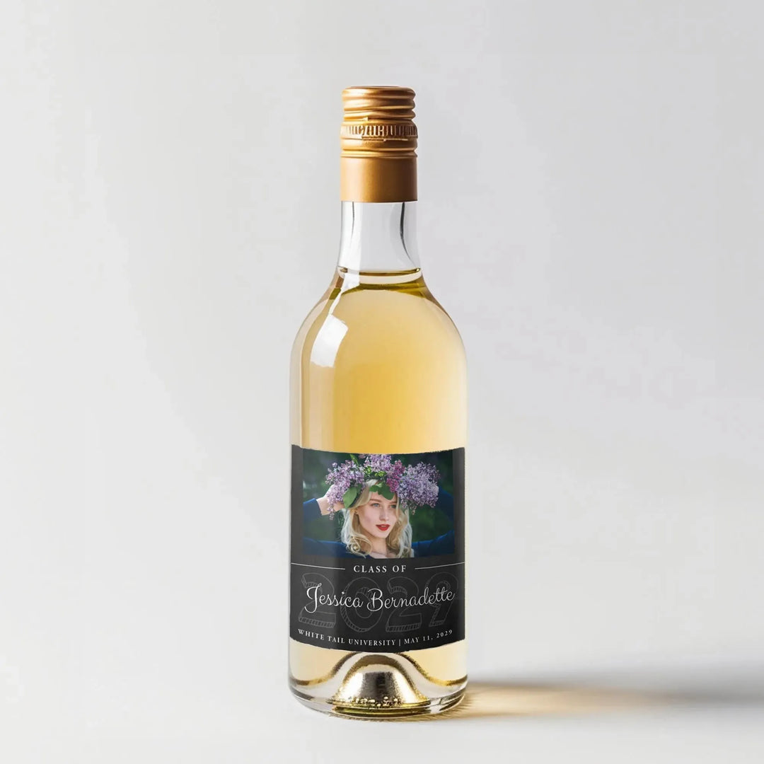 Chalkboard Graduation Mini Wine Label - iCustomLabel