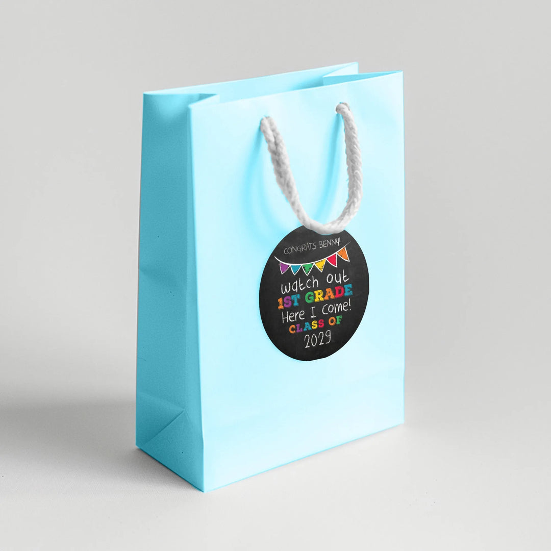 Chalkboard Kindergarten Graduation Favor Labels - iCustomLabel