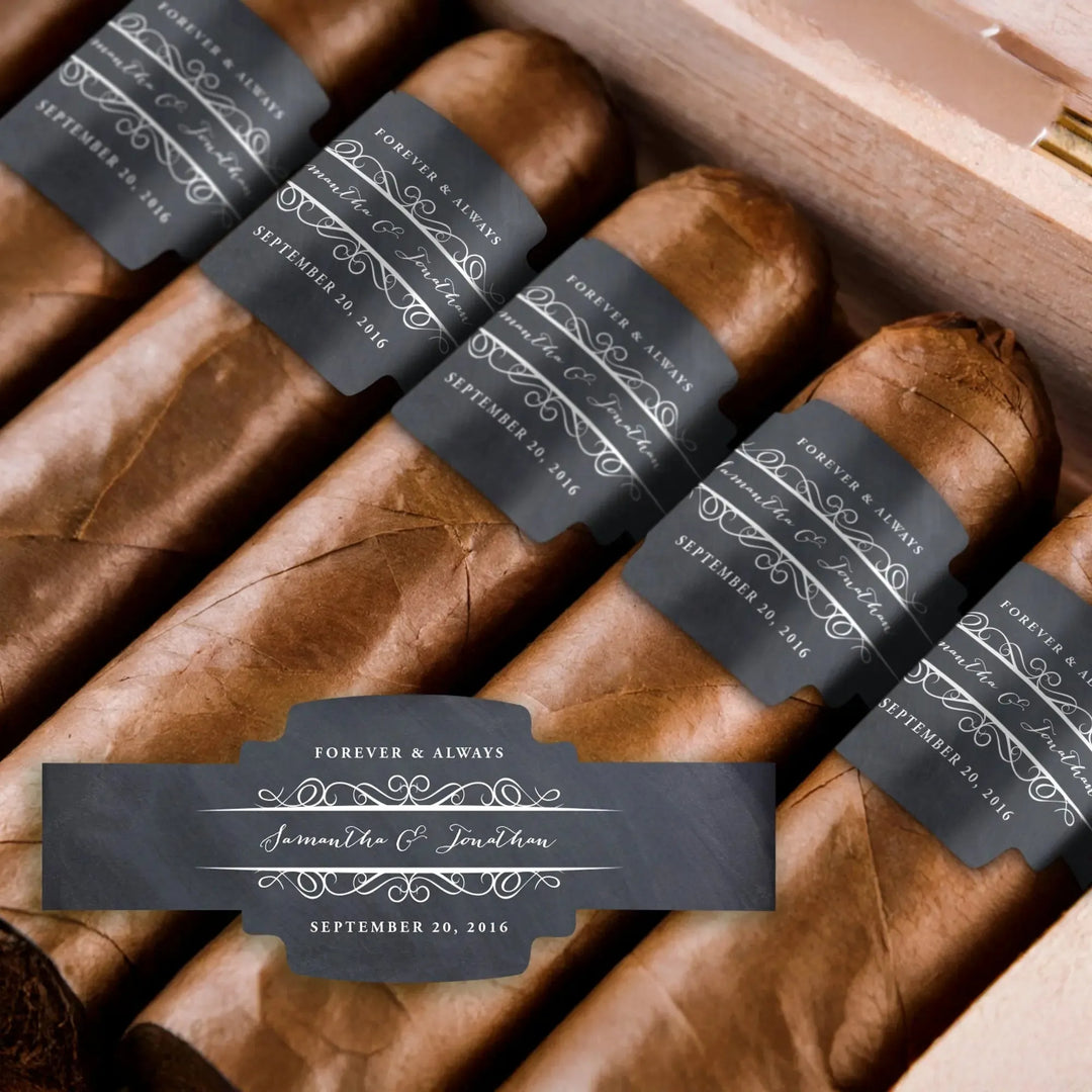 Chalkboard Wedding Cigar Bands - iCustomLabel