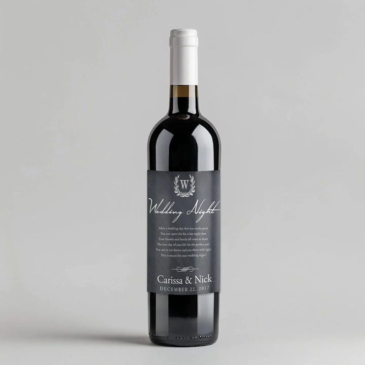 Chalkboard Wedding Milestone Wine Label - iCustomLabel