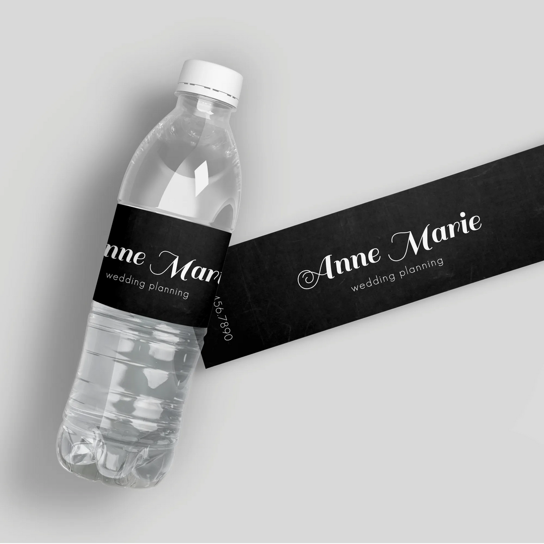 Chalkboard Wedding Planner Water Bottle Labels - iCustomLabel