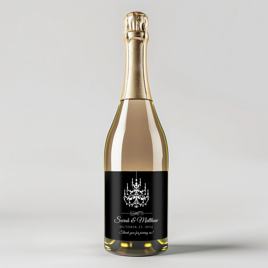 Chandelier Wedding Champagne Label - iCustomLabel