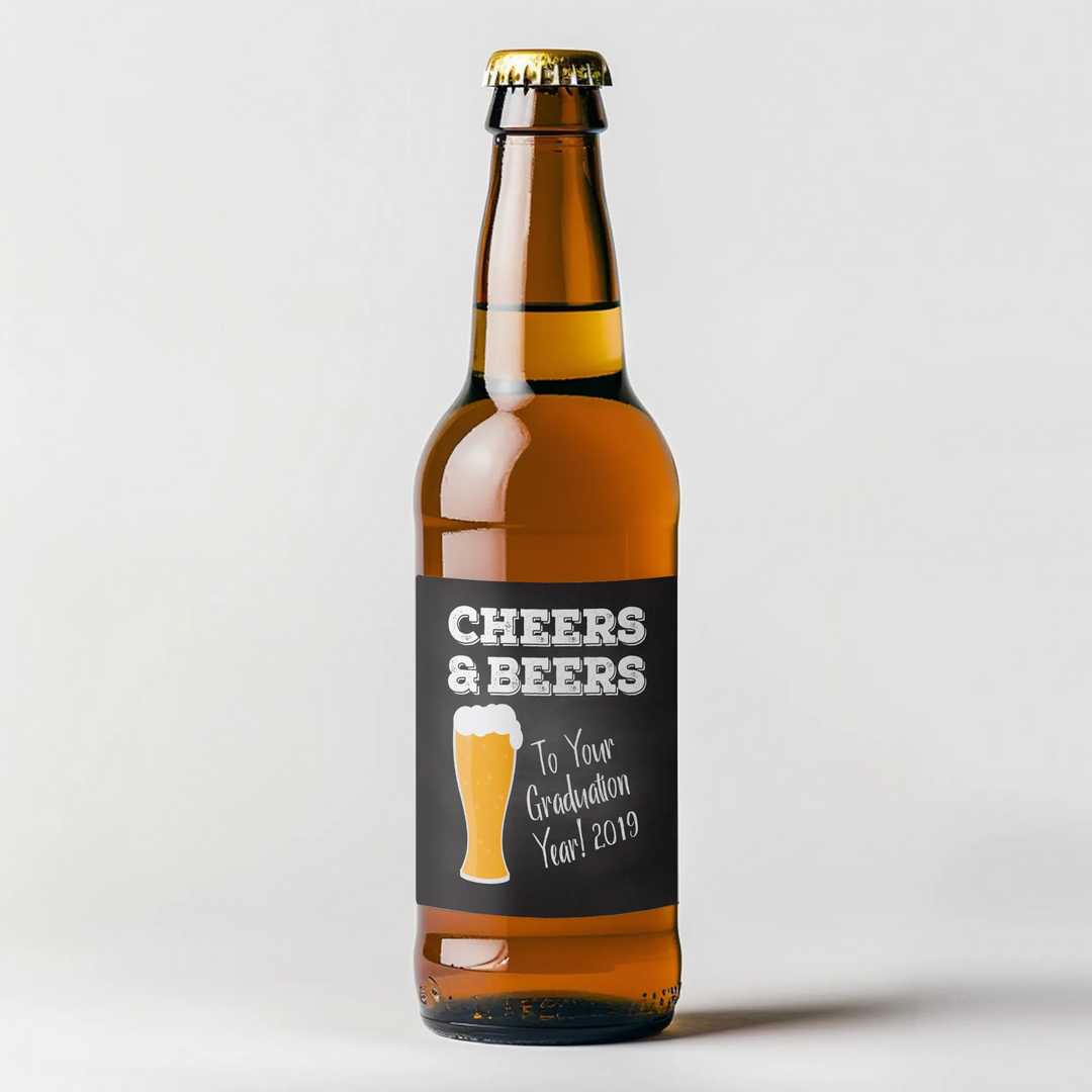 Cheers Chalk Graduation Beer Label - iCustomLabel