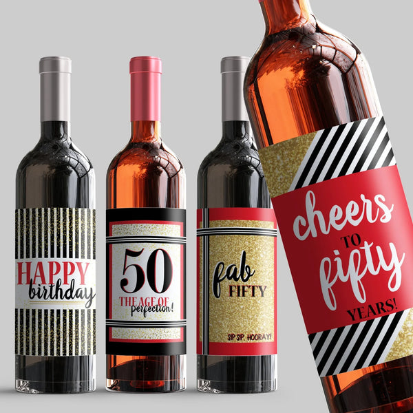 Cheers to 50 Label Set