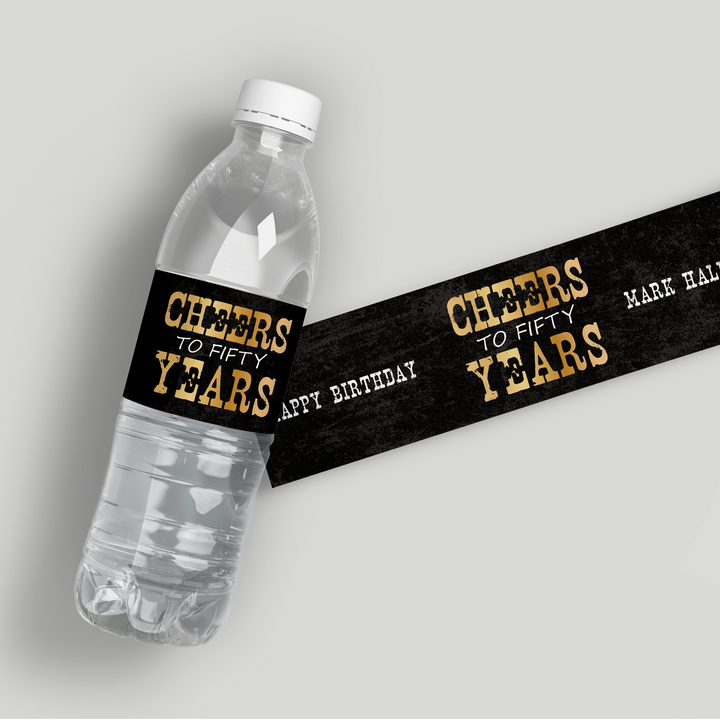 Cheers Years Water Bottle Labels