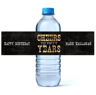 Cheers Years Water Bottle Labels - iCustomLabel