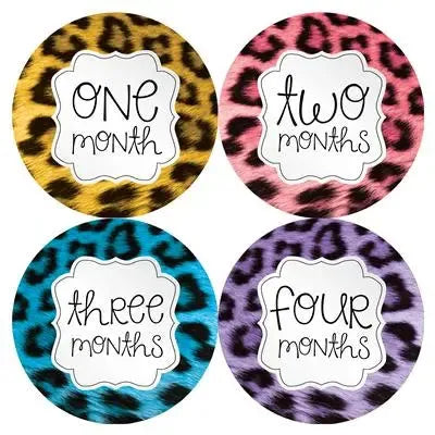 Cheetah Print Baby Month Stickers - iCustomLabel