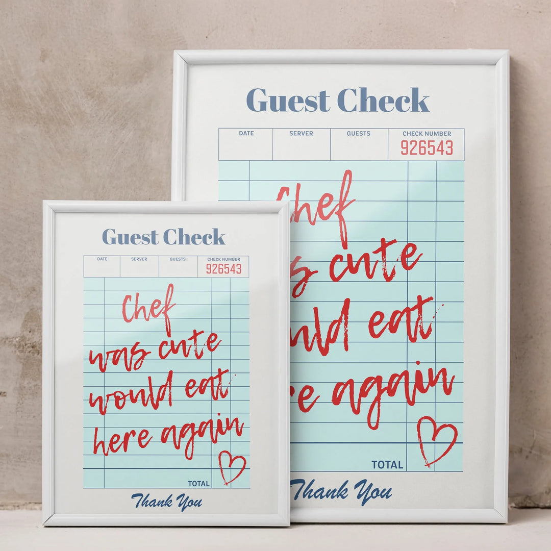 Chef Cute Guest Check Poster - iCustomLabel