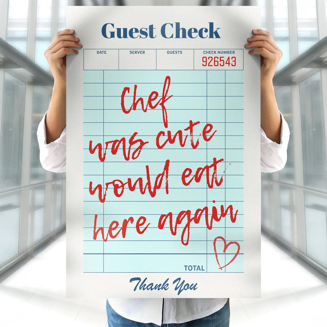 Chef Cute Guest Check Poster - iCustomLabel