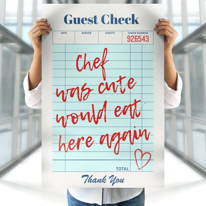 Chef Cute Guest Check Poster - iCustomLabel