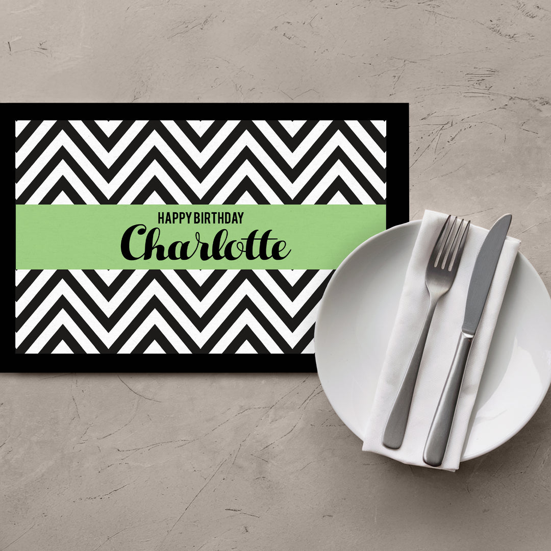 Chevron Birthday Placemats - iCustomLabel